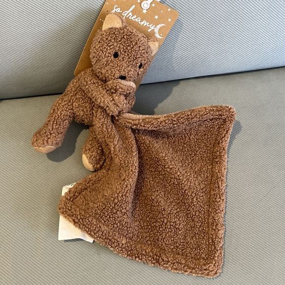 Home Fashions SO DREAMY Brown Teddy BEAR Security Blanket Lovey Plush Friend New - Picture 2 of 5
